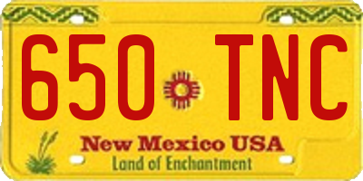 NM license plate 650TNC
