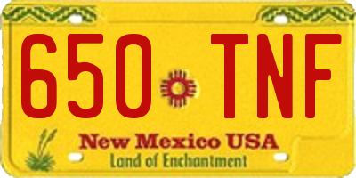 NM license plate 650TNF