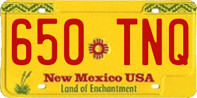 NM license plate 650TNQ