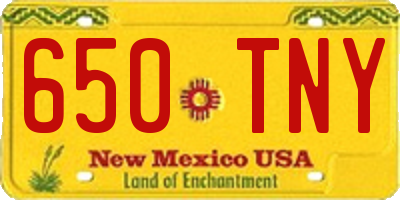 NM license plate 650TNY