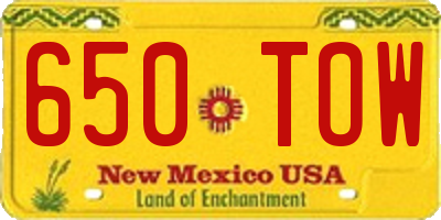 NM license plate 650TOW