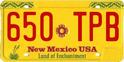 NM license plate 650TPB
