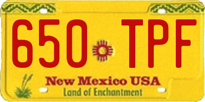 NM license plate 650TPF
