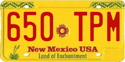 NM license plate 650TPM
