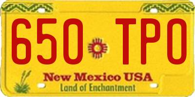 NM license plate 650TPO