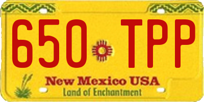 NM license plate 650TPP