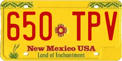 NM license plate 650TPV