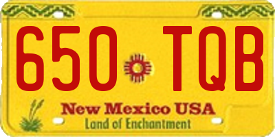 NM license plate 650TQB