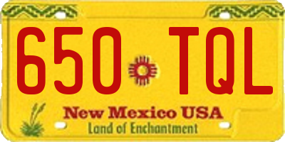 NM license plate 650TQL