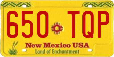 NM license plate 650TQP