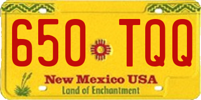 NM license plate 650TQQ
