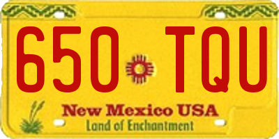 NM license plate 650TQU
