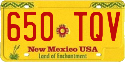 NM license plate 650TQV