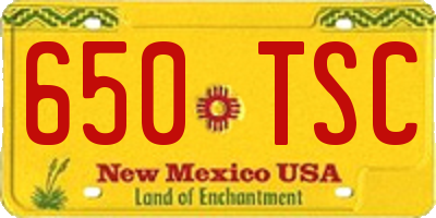 NM license plate 650TSC