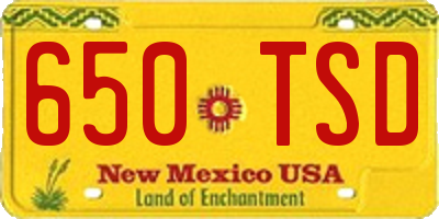 NM license plate 650TSD