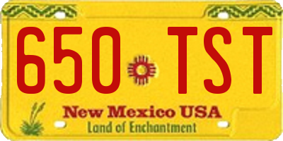 NM license plate 650TST
