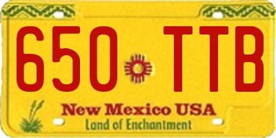 NM license plate 650TTB