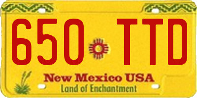 NM license plate 650TTD