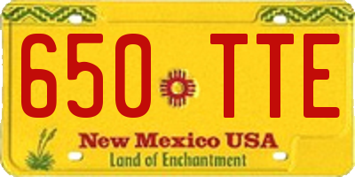 NM license plate 650TTE