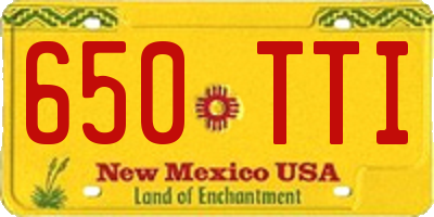 NM license plate 650TTI