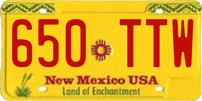 NM license plate 650TTW