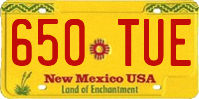 NM license plate 650TUE