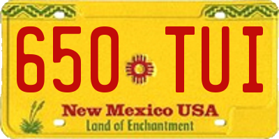 NM license plate 650TUI