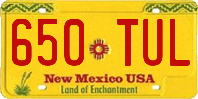 NM license plate 650TUL