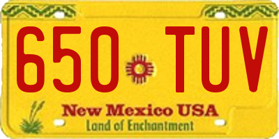 NM license plate 650TUV