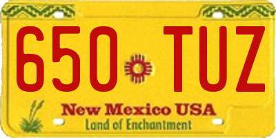 NM license plate 650TUZ