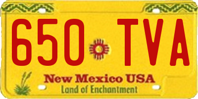 NM license plate 650TVA
