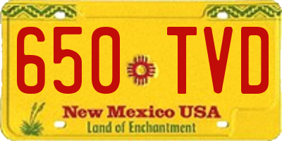 NM license plate 650TVD
