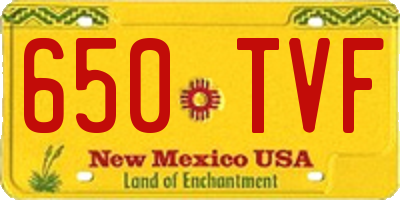 NM license plate 650TVF