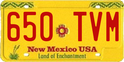 NM license plate 650TVM