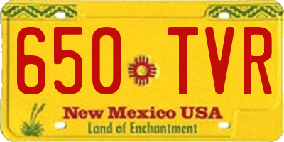 NM license plate 650TVR