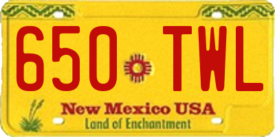 NM license plate 650TWL