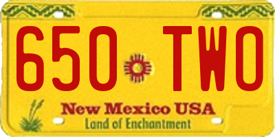 NM license plate 650TWO