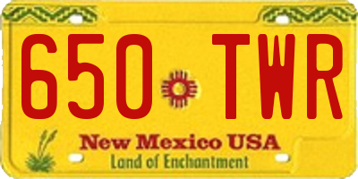 NM license plate 650TWR