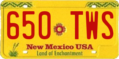 NM license plate 650TWS