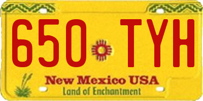 NM license plate 650TYH