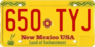 NM license plate 650TYJ