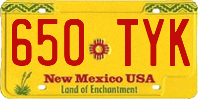 NM license plate 650TYK