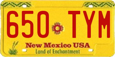 NM license plate 650TYM