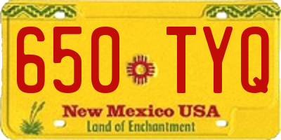 NM license plate 650TYQ