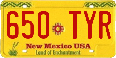 NM license plate 650TYR