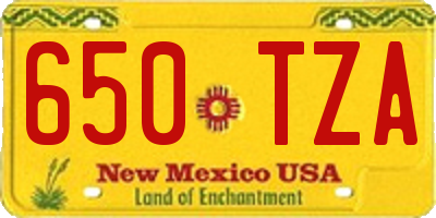 NM license plate 650TZA