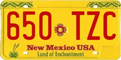 NM license plate 650TZC
