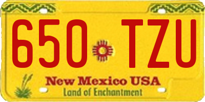 NM license plate 650TZU