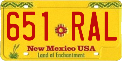 NM license plate 651RAL