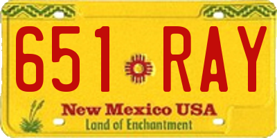 NM license plate 651RAY